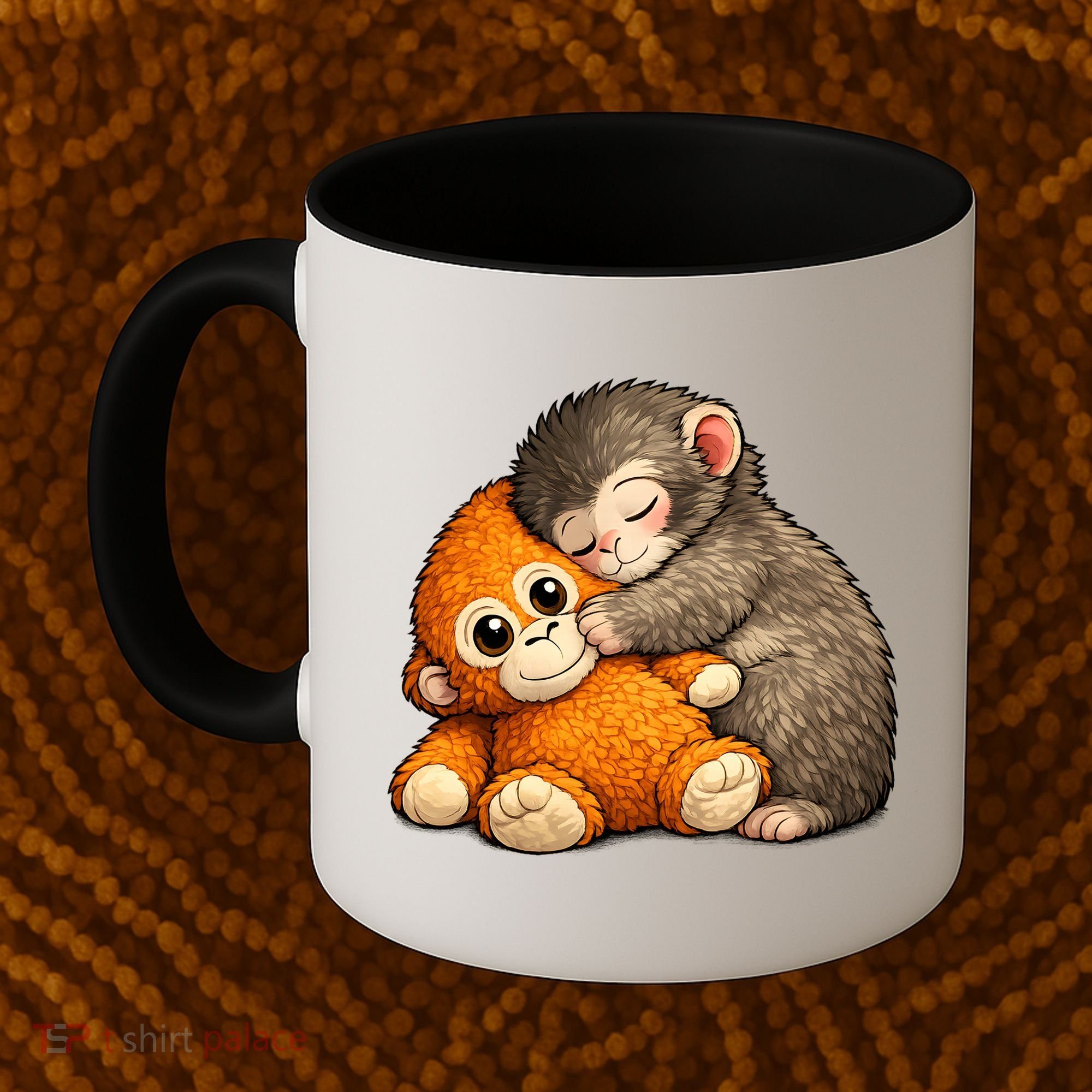 Punch The Monkey Cuddling Stuffed Animal Coffee Mug