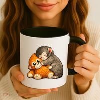Punch The Monkey Cuddling Stuffed Animal Coffee Mug thumb 3