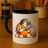 Punch The Monkey Cuddling Stuffed Animal Coffee Mug thumb 4