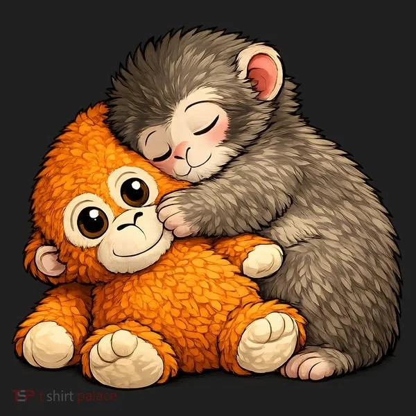 Punch The Monkey Cuddling Stuffed Animal Beanie
