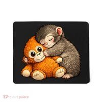 Punch The Monkey Cuddling Stuffed Animal Mousepad thumb 0