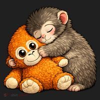 Punch The Monkey Cuddling Stuffed Animal Hat thumb 2