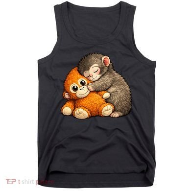 Punch The Monkey Cuddling Stuffed Animal Tank Top