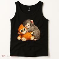 Punch The Monkey Cuddling Stuffed Animal Tank Top thumb 2