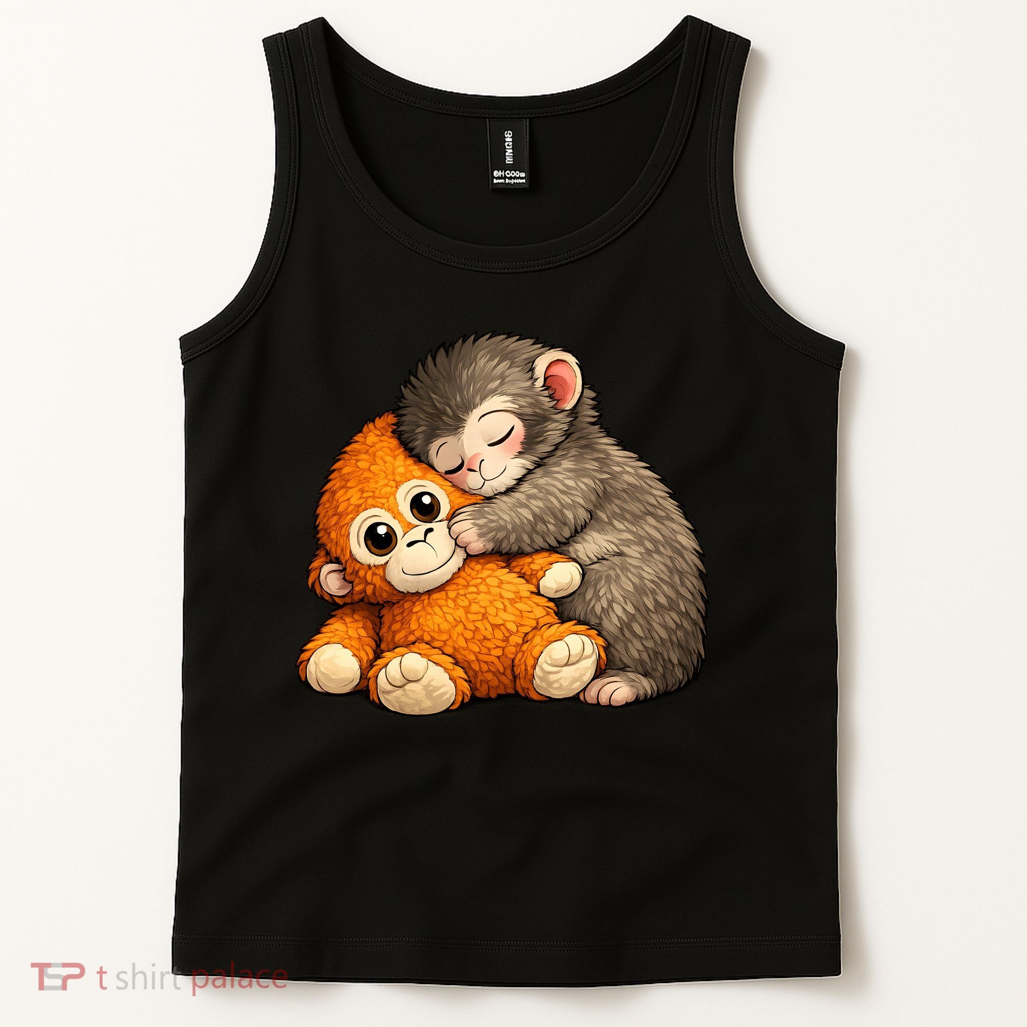 Punch The Monkey Cuddling Stuffed Animal Tank Top