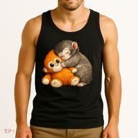 Punch The Monkey Cuddling Stuffed Animal Tank Top thumb 3