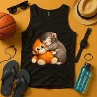 Punch The Monkey Cuddling Stuffed Animal Tank Top thumb 4
