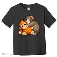 Punch The Monkey Cuddling Stuffed Animal Toddler T-Shirt thumb 0