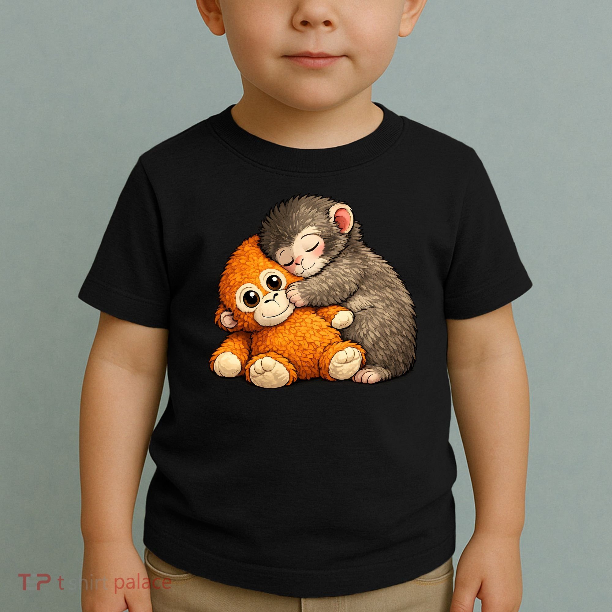 Punch The Monkey Cuddling Stuffed Animal Toddler T-Shirt