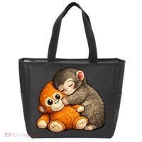 Punch The Monkey Cuddling Stuffed Animal Tote Bag thumb 0