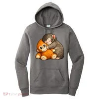 Punch The Monkey Cuddling Stuffed Animal Women's Hoodie thumb 0
