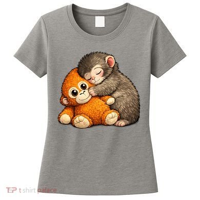 Punch The Monkey Cuddling Stuffed Animal Women's T-Shirt