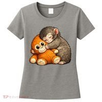Punch The Monkey Cuddling Stuffed Animal Women's T-Shirt thumb 0