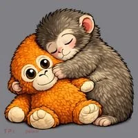 Punch The Monkey Cuddling Stuffed Animal Women's T-Shirt thumb 6