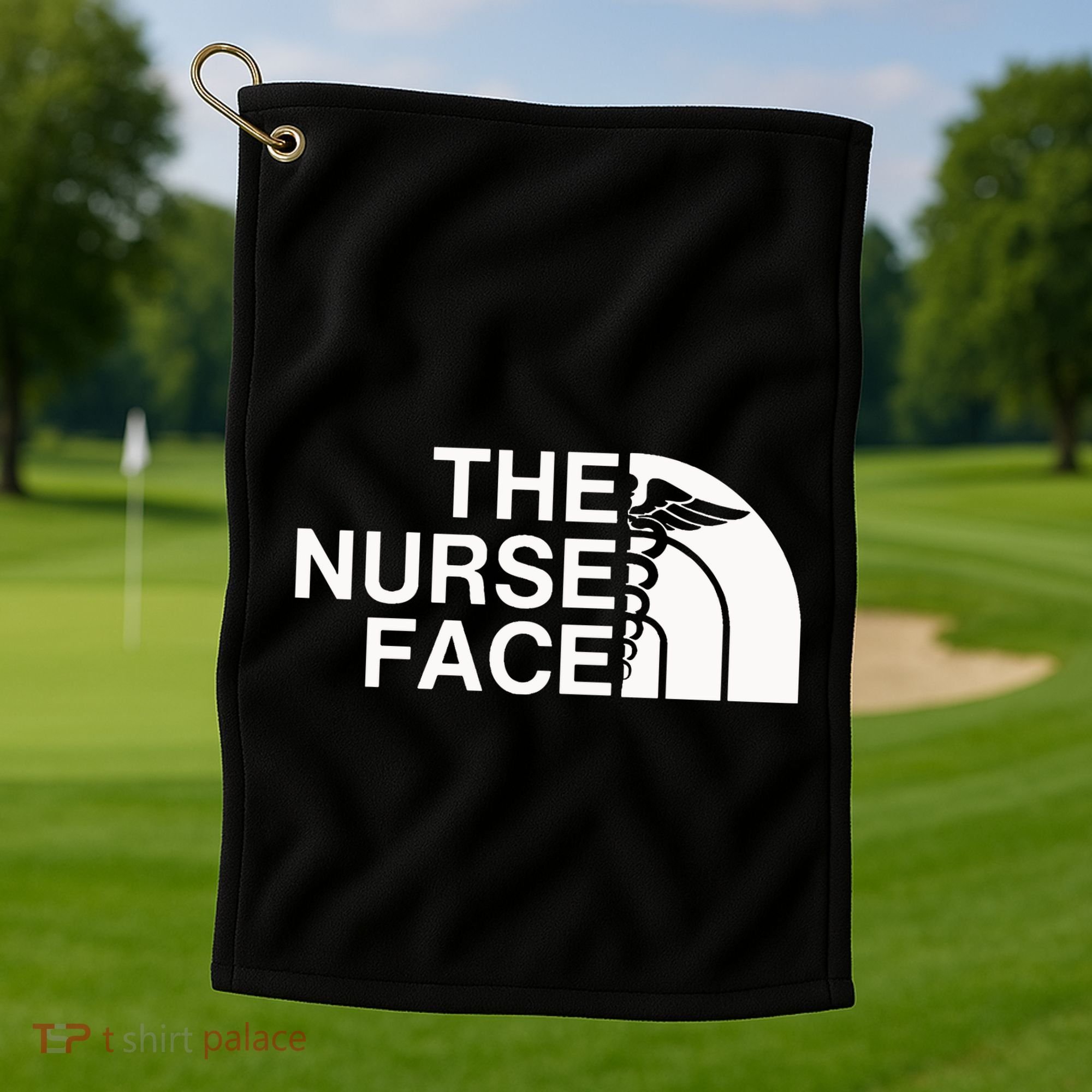 Pocket The Nurse Face Sweatshirt Nurse Appreciation Golf Towel
