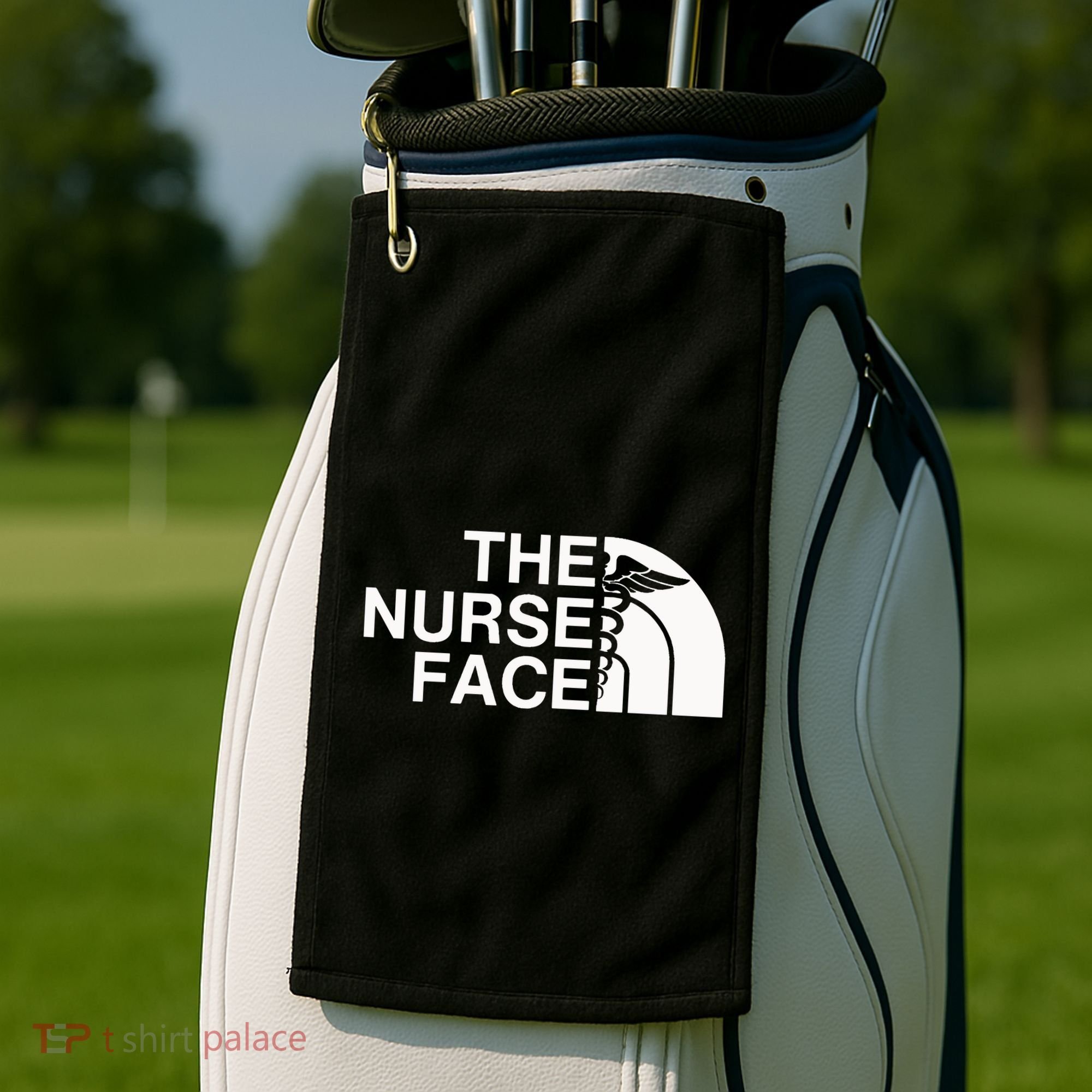Pocket The Nurse Face Sweatshirt Nurse Appreciation Golf Towel