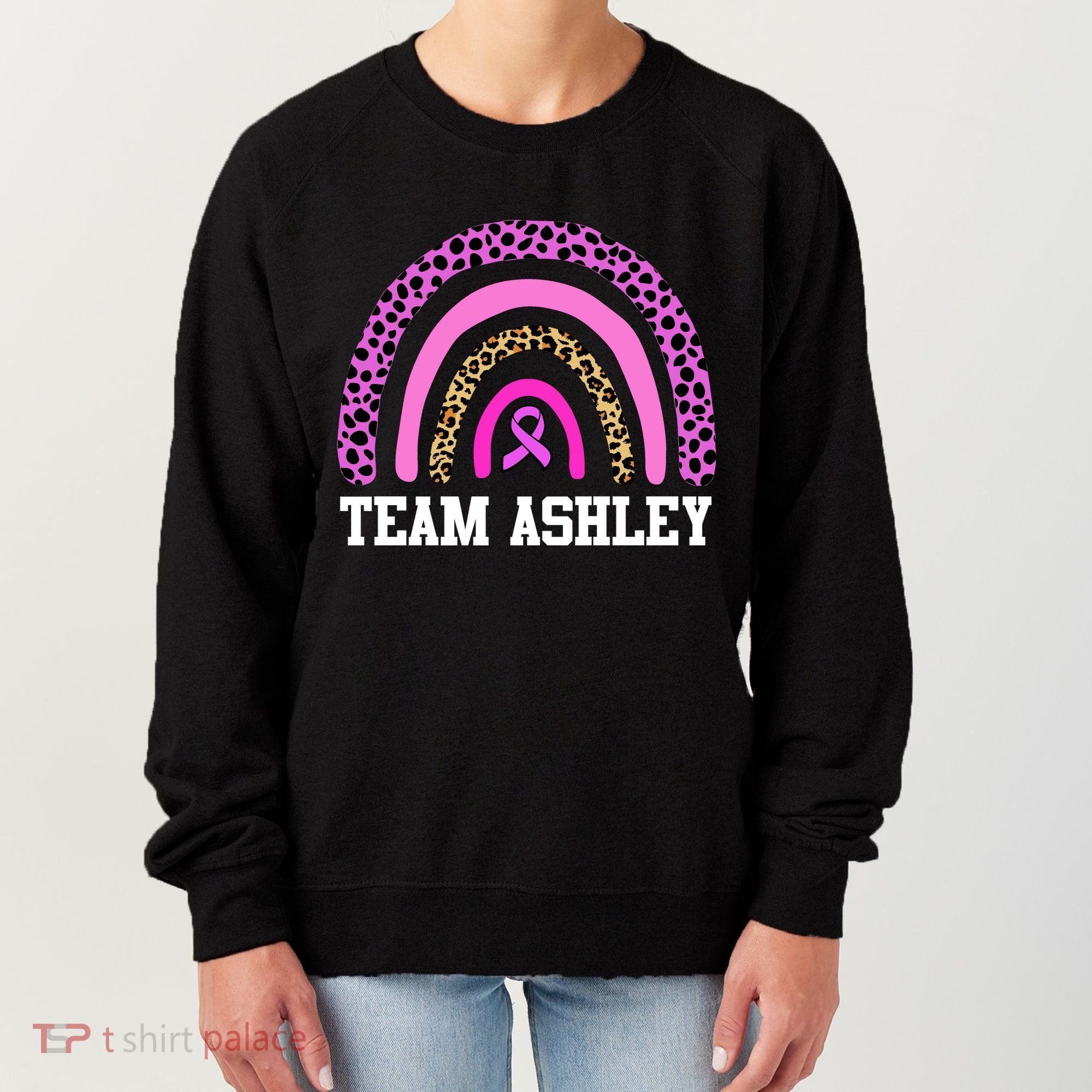 Personalize Team Name Custom Breast Cancer Women's Sweatshirt