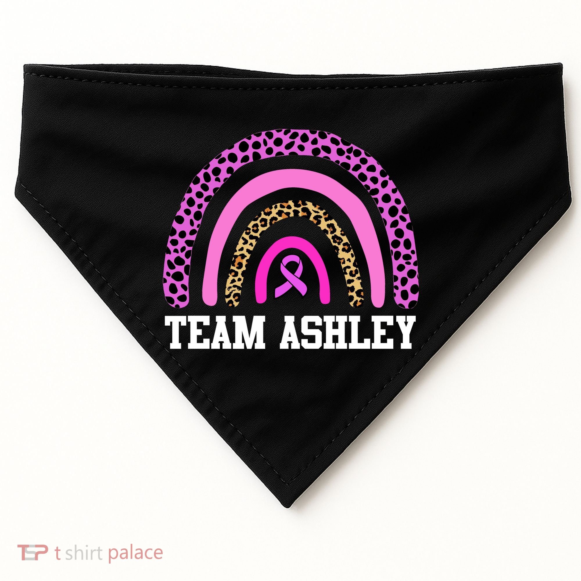 Personalize Team Name Custom Breast Cancer USA-Made Doggie Bandana