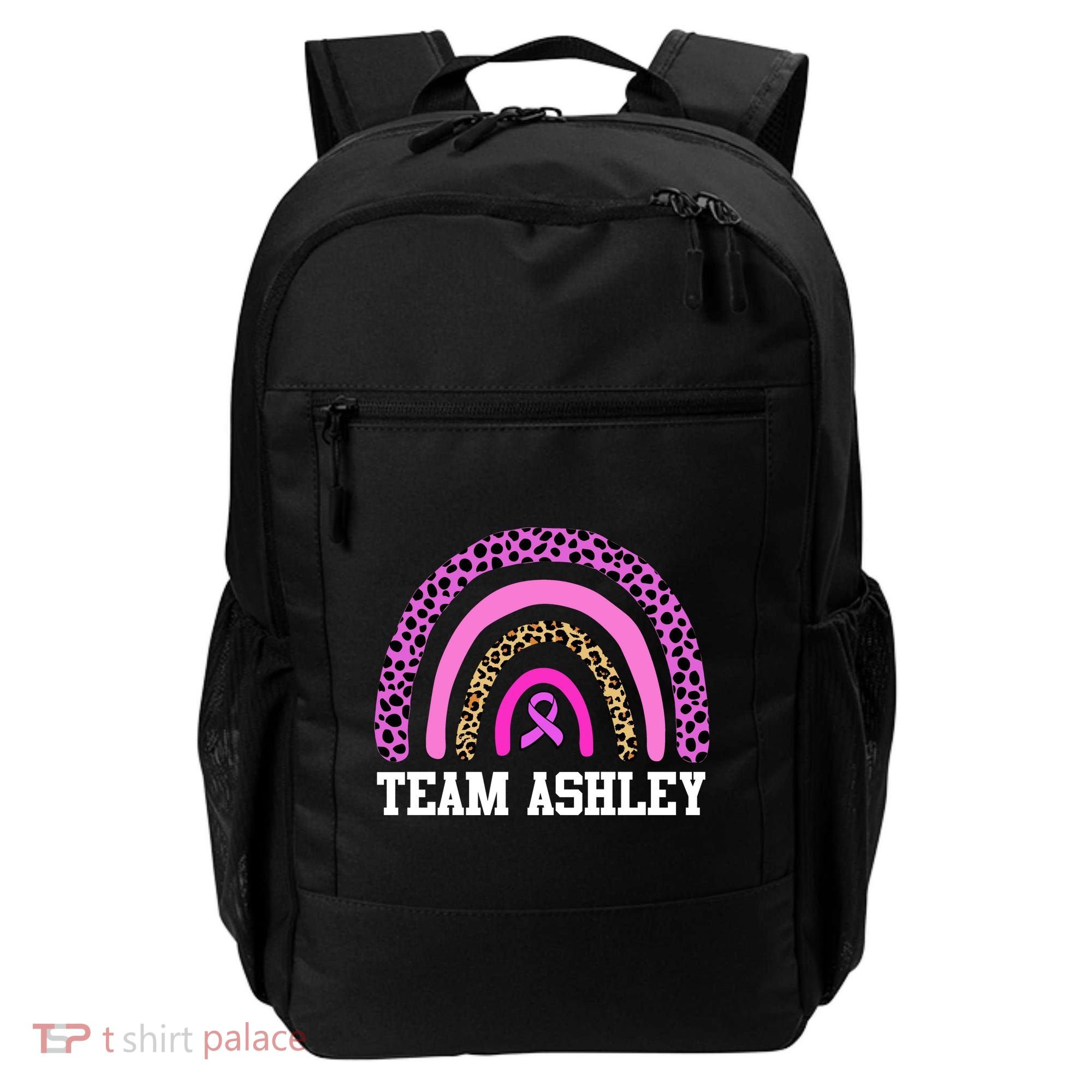 Personalize Team Name Custom Breast Cancer Backpack