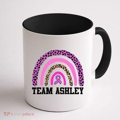 Personalize Team Name Custom Breast Cancer Coffee Mug back