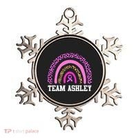 Personalize Team Name Custom Breast Cancer Ornament thumb 0