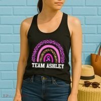 Personalize Team Name Custom Breast Cancer Women's Tank Top thumb 2