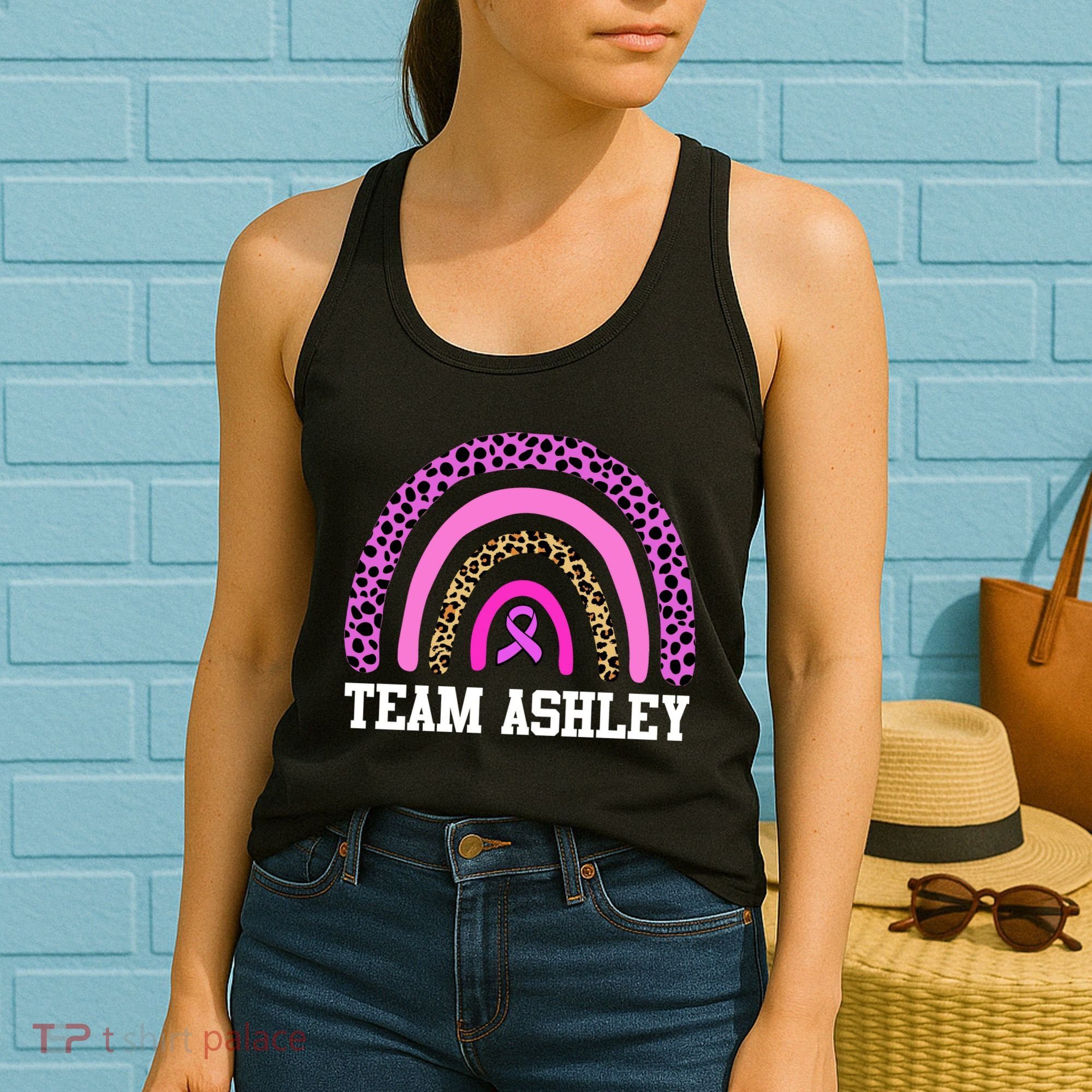 Personalize Team Name Custom Breast Cancer Women's Tank Top