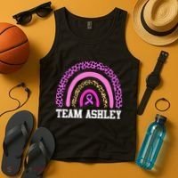 Personalize Team Name Custom Breast Cancer Tank Top thumb 4