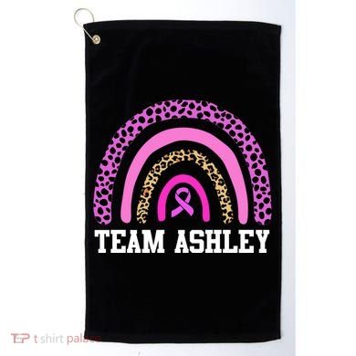 Personalize Team Name Custom Breast Cancer Golf Towel