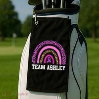 Personalize Team Name Custom Breast Cancer Golf Towel thumb 2