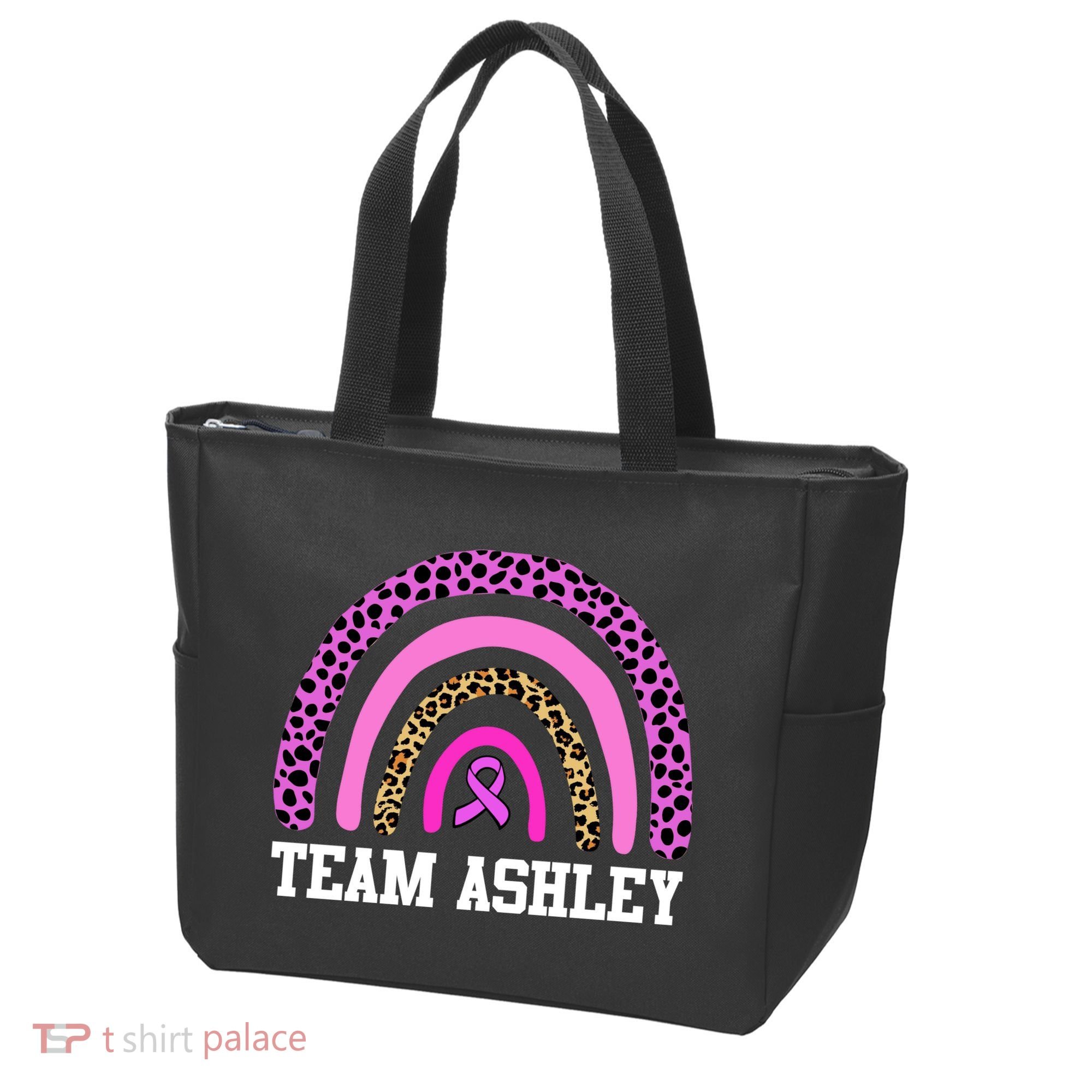 Personalize Team Name Custom Breast Cancer Tote Bag