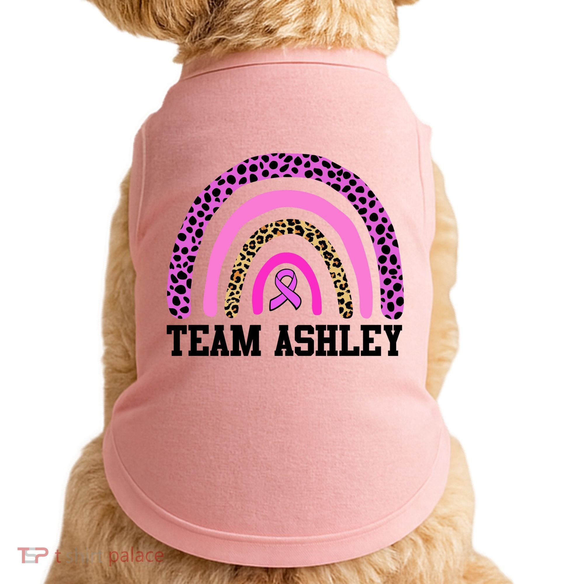 Personalize Team Name Custom Breast Cancer Doggie Tank