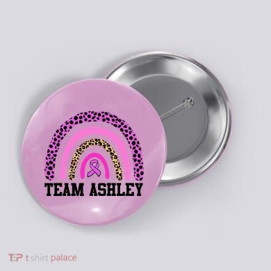 Personalize Team Name Custom Breast Cancer Button