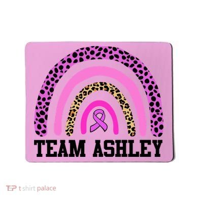 Personalize Team Name Custom Breast Cancer Mousepad