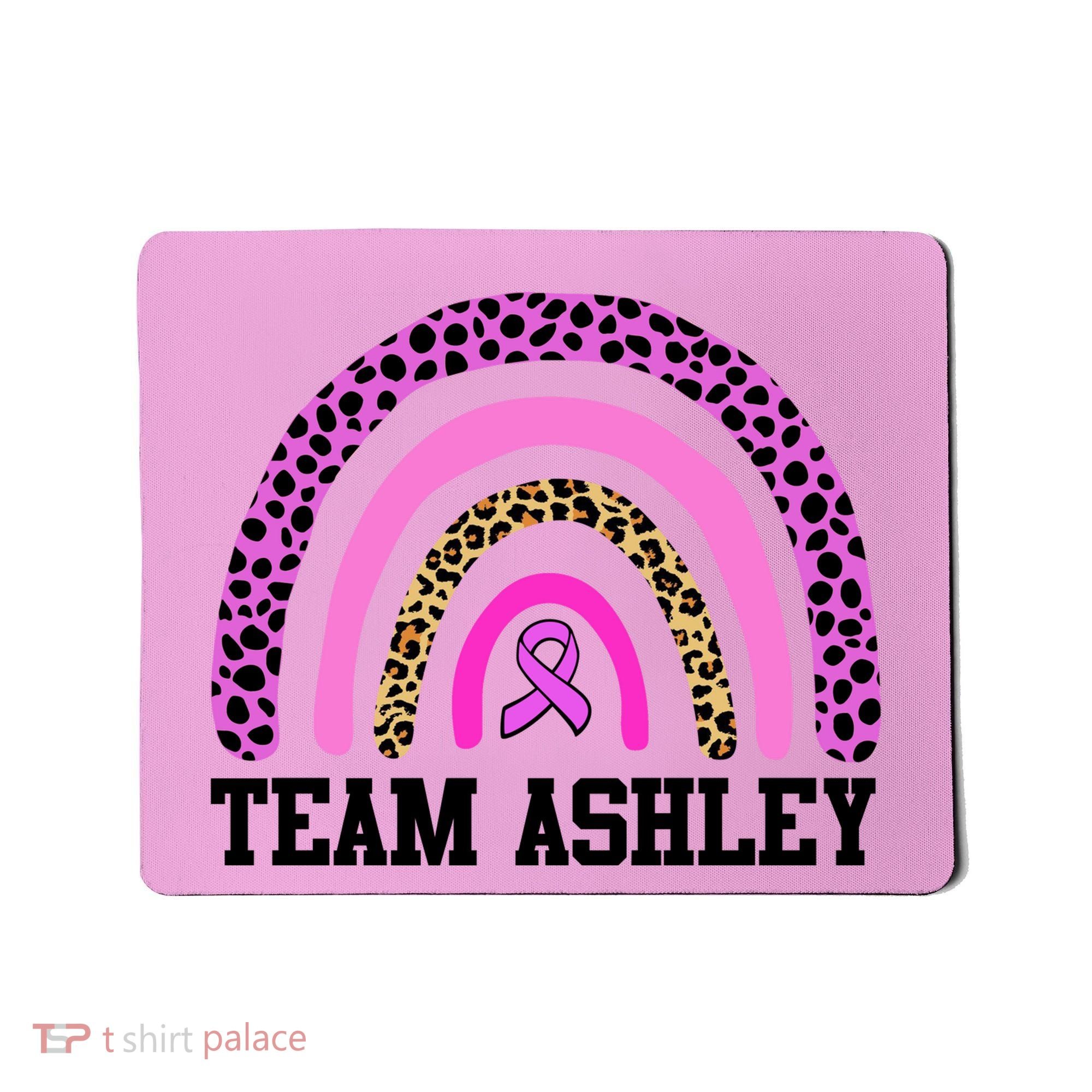 Personalize Team Name Custom Breast Cancer Mousepad