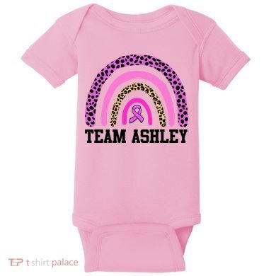Personalize Team Name Custom Breast Cancer Baby Bodysuit