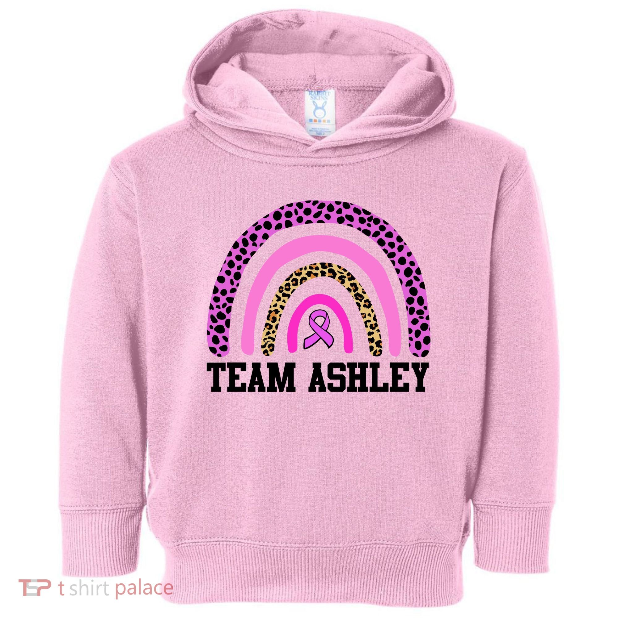 Personalize Team Name Custom Breast Cancer Toddler Hoodie