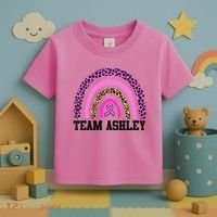 Personalize Team Name Custom Breast Cancer Toddler T-Shirt thumb 3