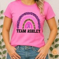 Personalize Team Name Custom Breast Cancer Women's T-Shirt thumb 2