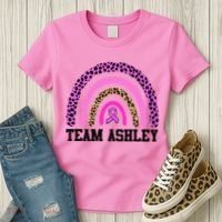 Personalize Team Name Custom Breast Cancer Women's T-Shirt thumb 3