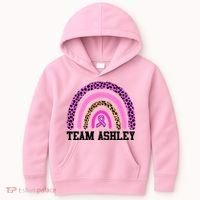 Personalize Team Name Custom Breast Cancer Kids Hoodie thumb 0