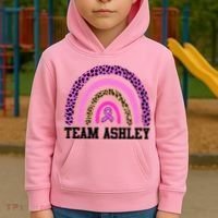 Personalize Team Name Custom Breast Cancer Kids Hoodie thumb 2
