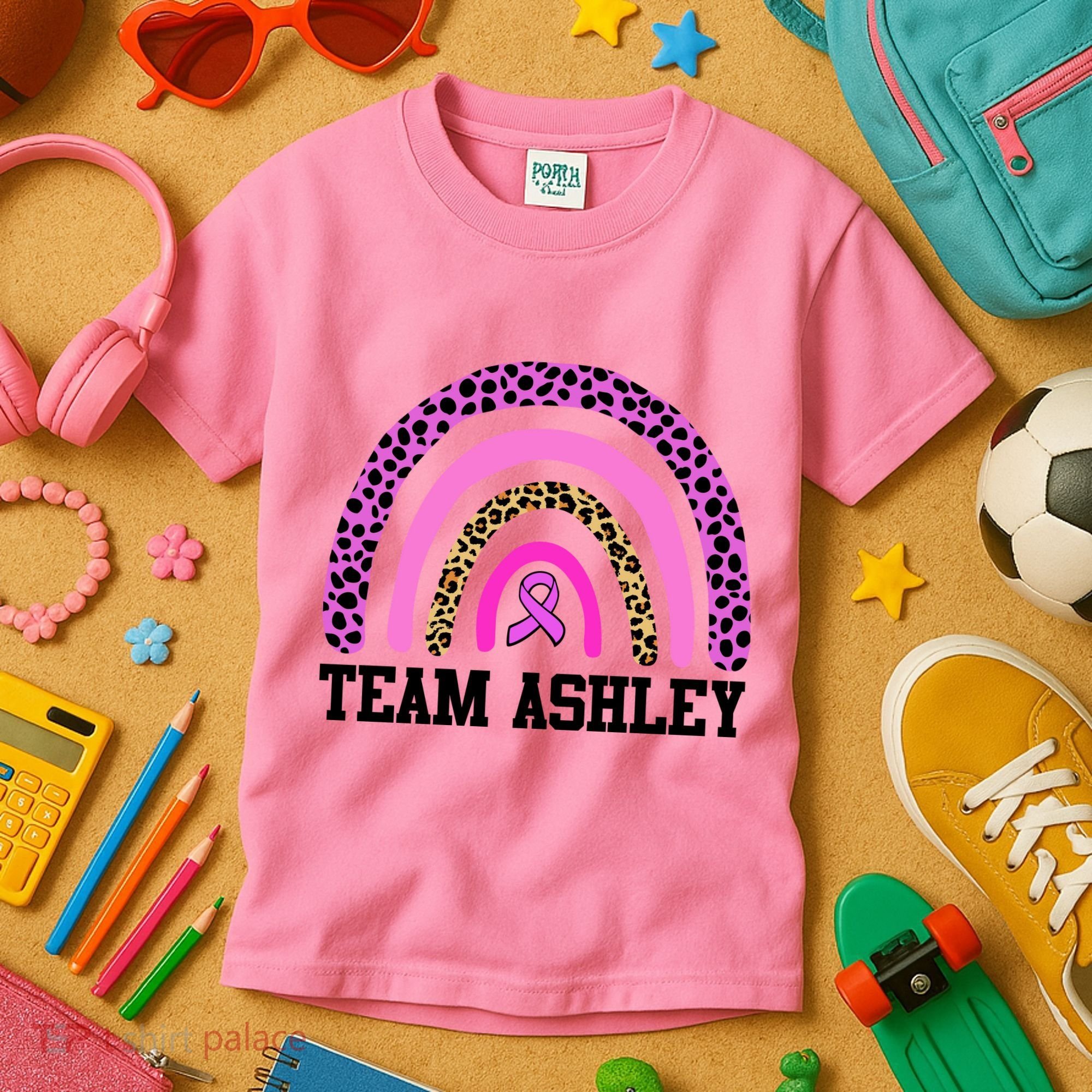Personalize Team Name Custom Breast Cancer Kids T-Shirt