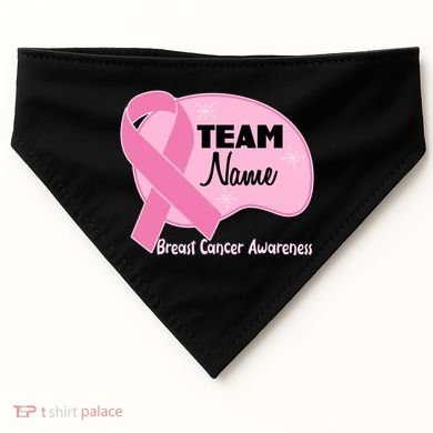 Personalize Team Name Breast Cancer Awareness Custom USA-Made Doggie Bandana