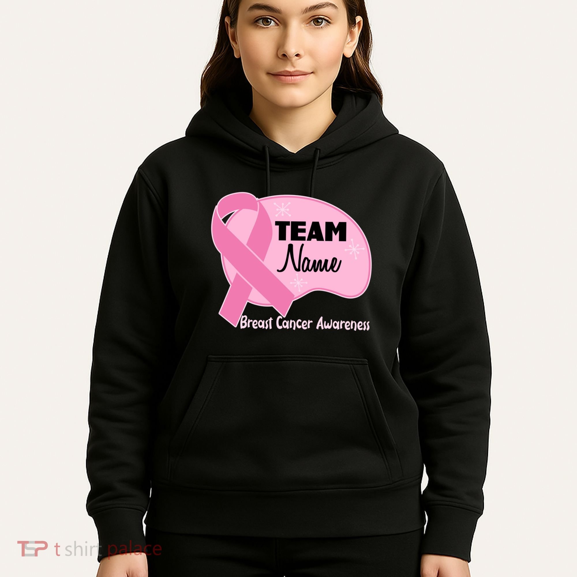 Personalize Team Name Breast Cancer Awareness Custom Hoodie