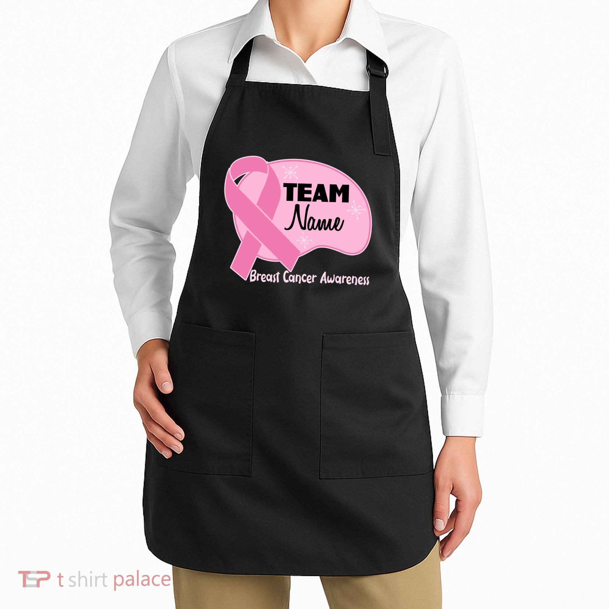 Personalize Team Name Breast Cancer Awareness Custom Apron