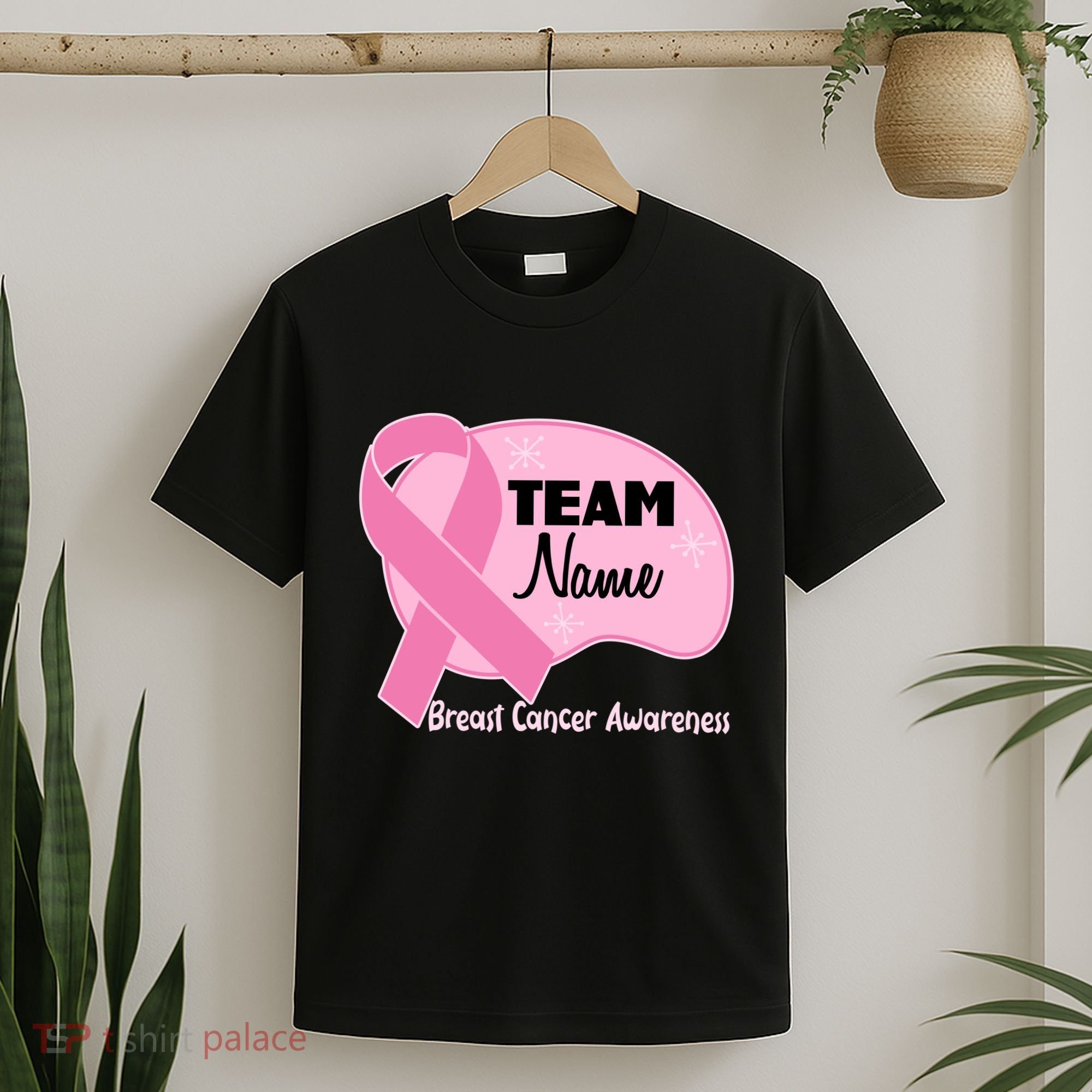 Personalize Team Name Breast Cancer Awareness Custom T-Shirt