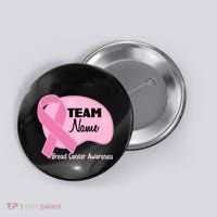 Personalize Team Name Breast Cancer Awareness Custom Button thumb 0