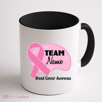 Personalize Team Name Breast Cancer Awareness Custom Coffee Mug back