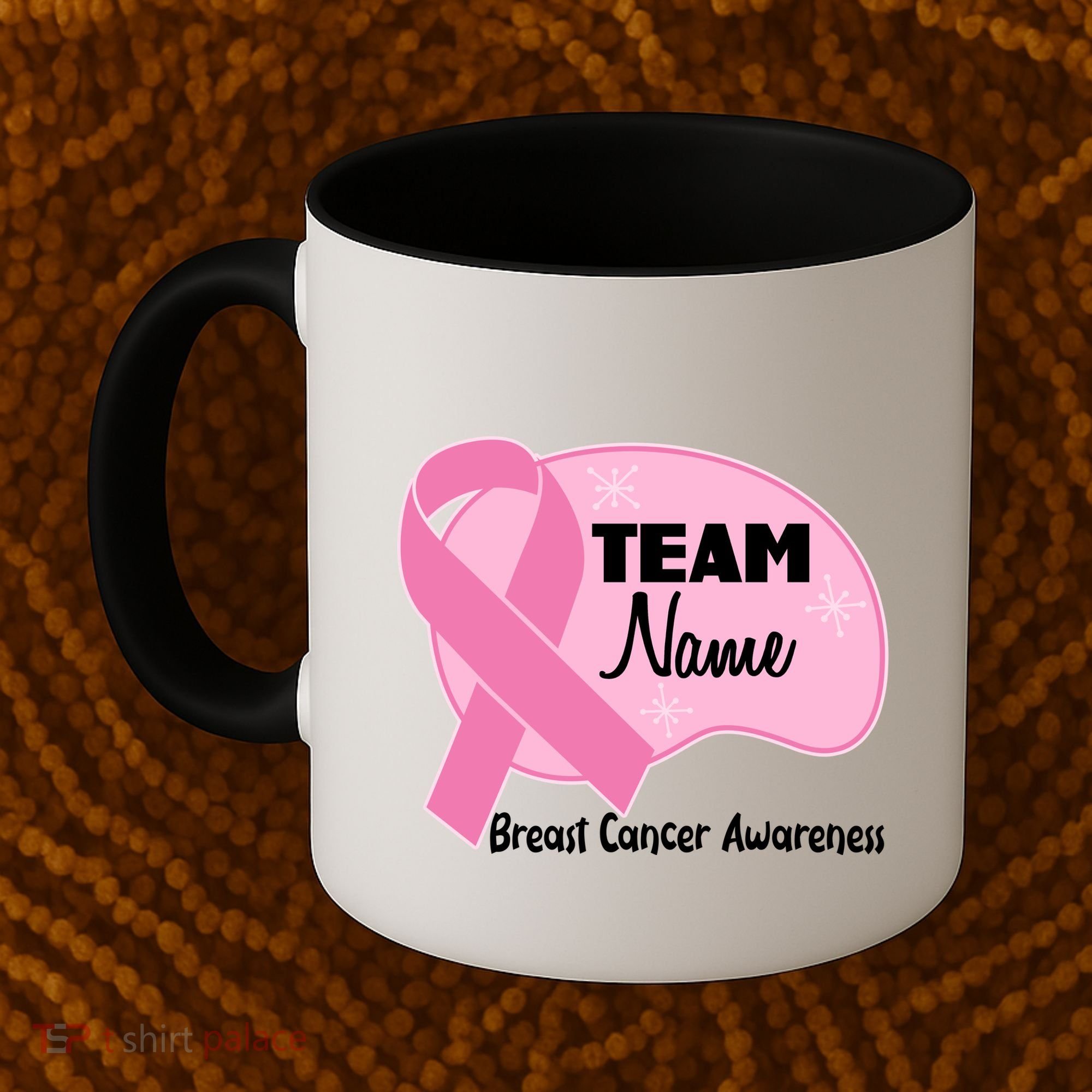 Personalize Team Name Breast Cancer Awareness Custom Coffee Mug